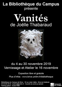 Affiche de l'exposition Vanités de Joëlle Thabaraud