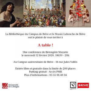 Invitation à la conférence A table ! de Bérengère Mazurie